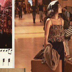 Doen Heirloom Hand Beaded Luz Top in Jardin de Versailles, Size Medium